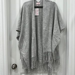 new with tags pink lily gray shawl
